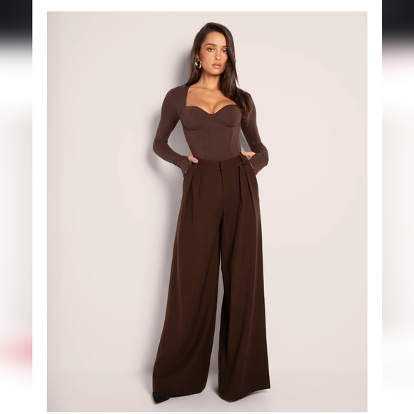 New - TA3 Pleaty Wide Leg Pant - Espresso - Picture 4 of 5